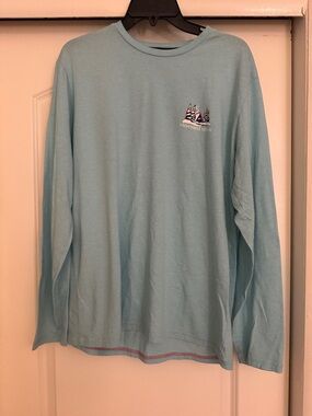 Vineyard Vines Seafoam Long Sleeve Tee with Nautical Logo